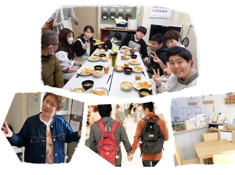 地域活動ぐる〜ぷほおずきやグループホームやヘルパーセンター、相談支援センターの様子