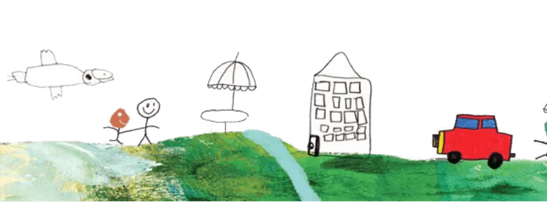 メンバーが手書きで書いた街のイラスト