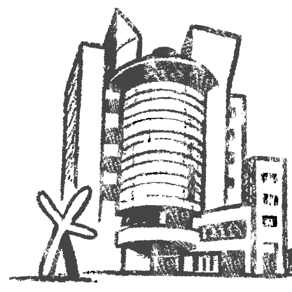 ほおずきの家の外観を手書きで描いたイラスト